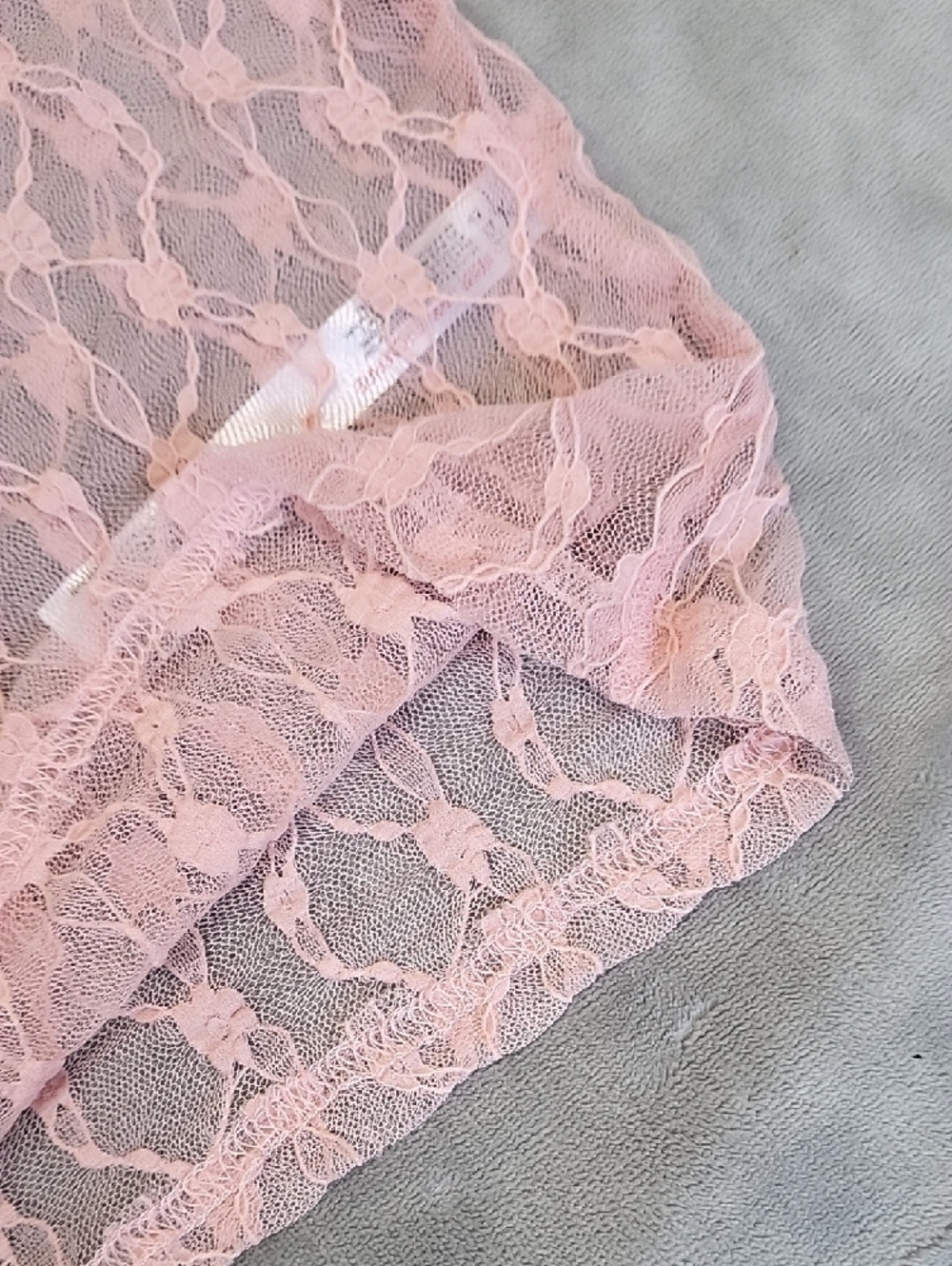 Sheer Pink Lace Cami Tank Top - Picture 3 of 4
